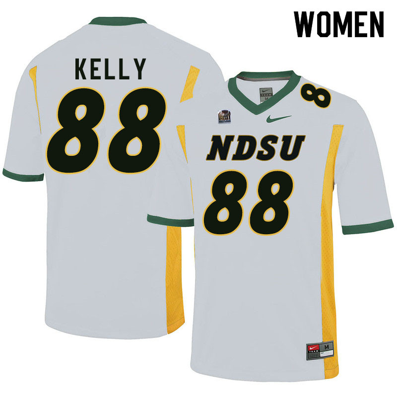 Women #88 Justice Kelly North Dakota State Bison College Football Jerseys Sale-White - Click Image to Close